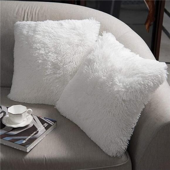 NEW Ultra Soft Fluffy Pillow Covers - Picture 1 of 5